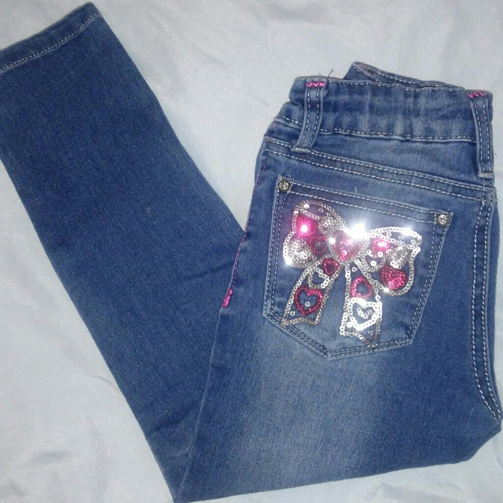 Vigoss Sequined Bow Jeans sz 4